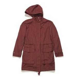 Forever 21 Womens Size S Maroon Long Coat Jacket